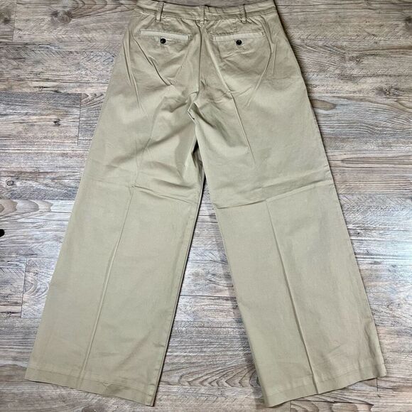 Everlane Womens Tan Pleated Organic Cotton Easy Wide Trench Pant Size 6R NWT - Picture 9 of 12